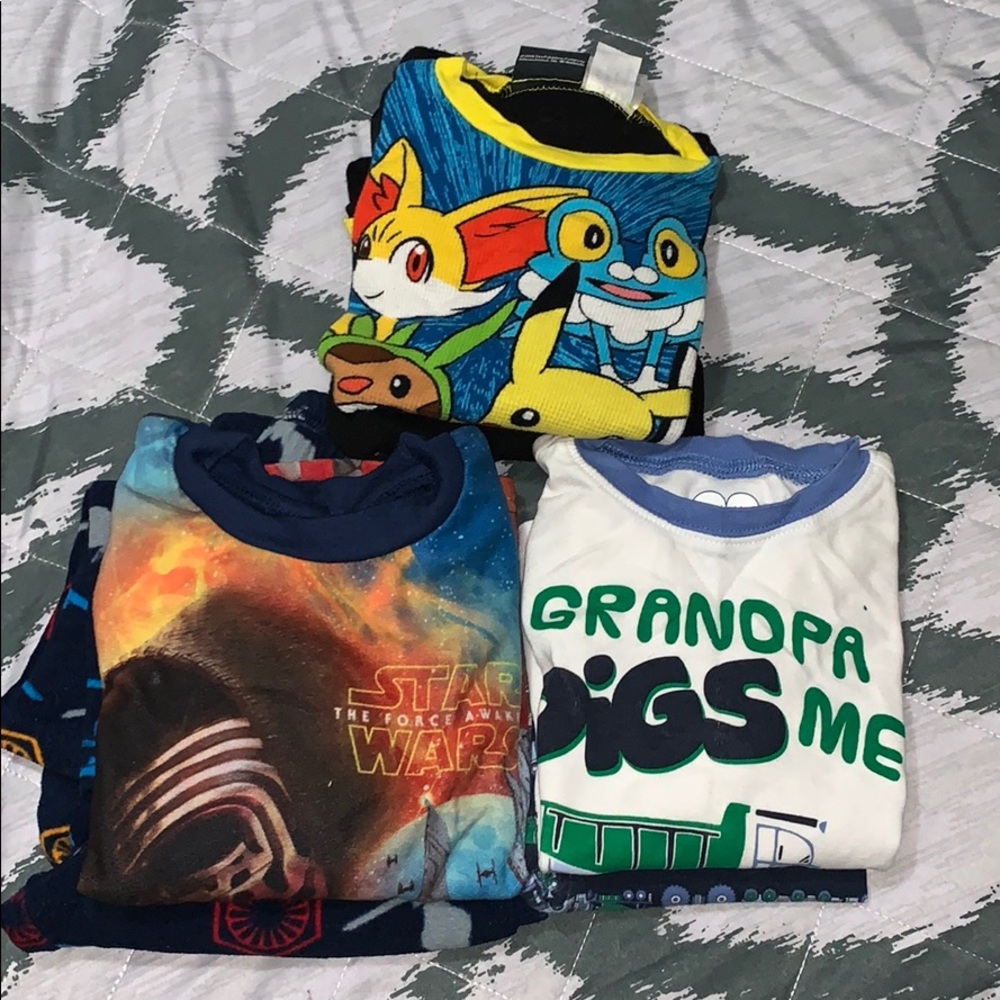 Lot of 3 Boys Pajamas